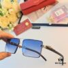 Cartier New Fashion Metal Double-Bridge Sunglasses for Men, Square UV-Protective Driving Sunglasses for Outdoor Use