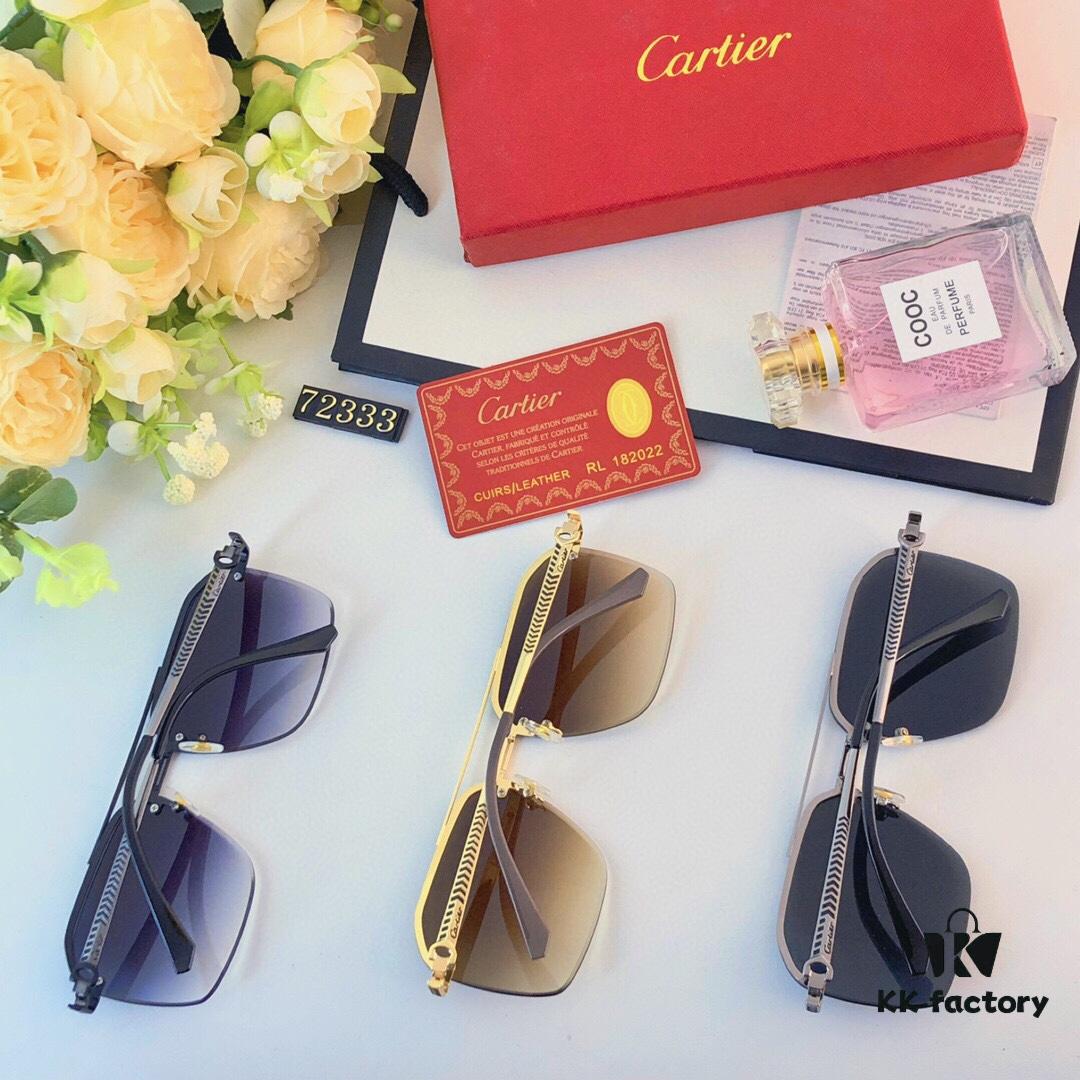 Cartier New Polarized Sunglasses for Travel and Driving, Stylish Unisex Double-Color Square Frame Men's Sunglasses