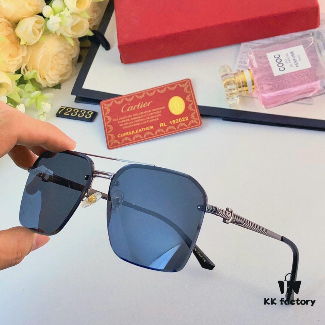 Cartier New Polarized Sunglasses for Travel and Driving, Stylish Unisex Double-Color Square Frame Men's Sunglasses