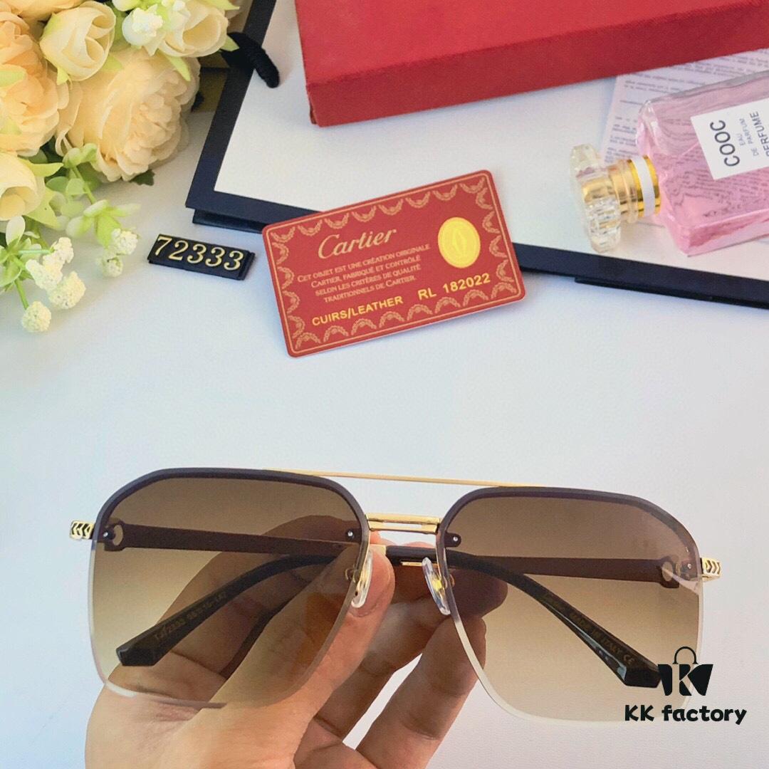 Cartier New Polarized Sunglasses for Travel and Driving, Stylish Unisex Double-Color Square Frame Men's Sunglasses