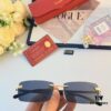 Cartier New Frameless Fashion Sunglasses, Slimming Look, UV Protection, Unisex Sun Glasses for Summer, Popular Influencer Style