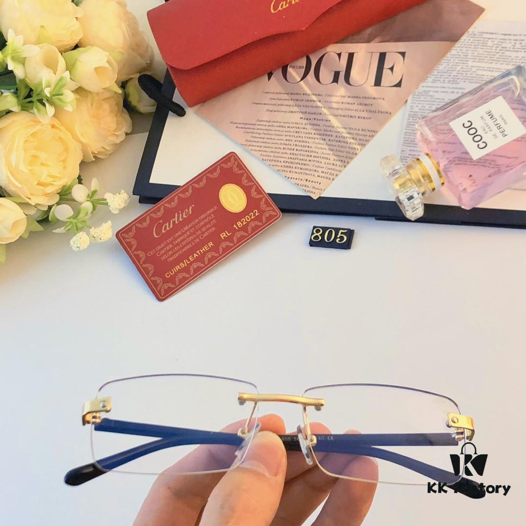 Cartier New Frameless Fashion Sunglasses, Slimming Look, UV Protection, Unisex Sun Glasses for Summer, Popular Influencer Style