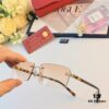 Cartier New Frameless Fashion Sunglasses, Slimming Look, UV Protection, Unisex Sun Glasses for Summer, Popular Influencer Style