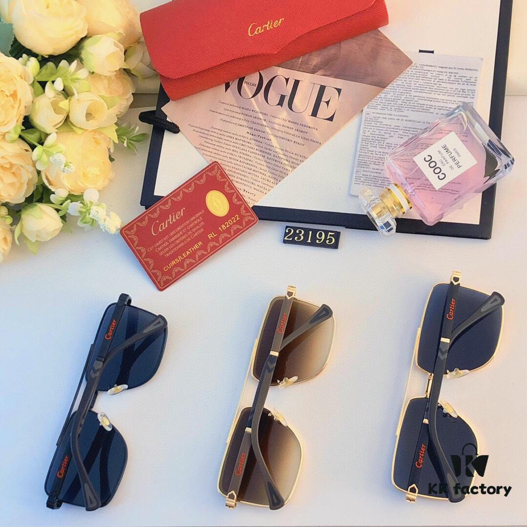 Cartier Trendy Sunglasses for Men, Driver Glasses, Metal Double-Bridge Sunglasses for Driving, Fishing and Outdoor Use