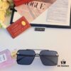 Cartier New Fashion Metal Double-Bridge Sunglasses for Men, Square UV-Protection Driving Sunglasses for Outdoor Use