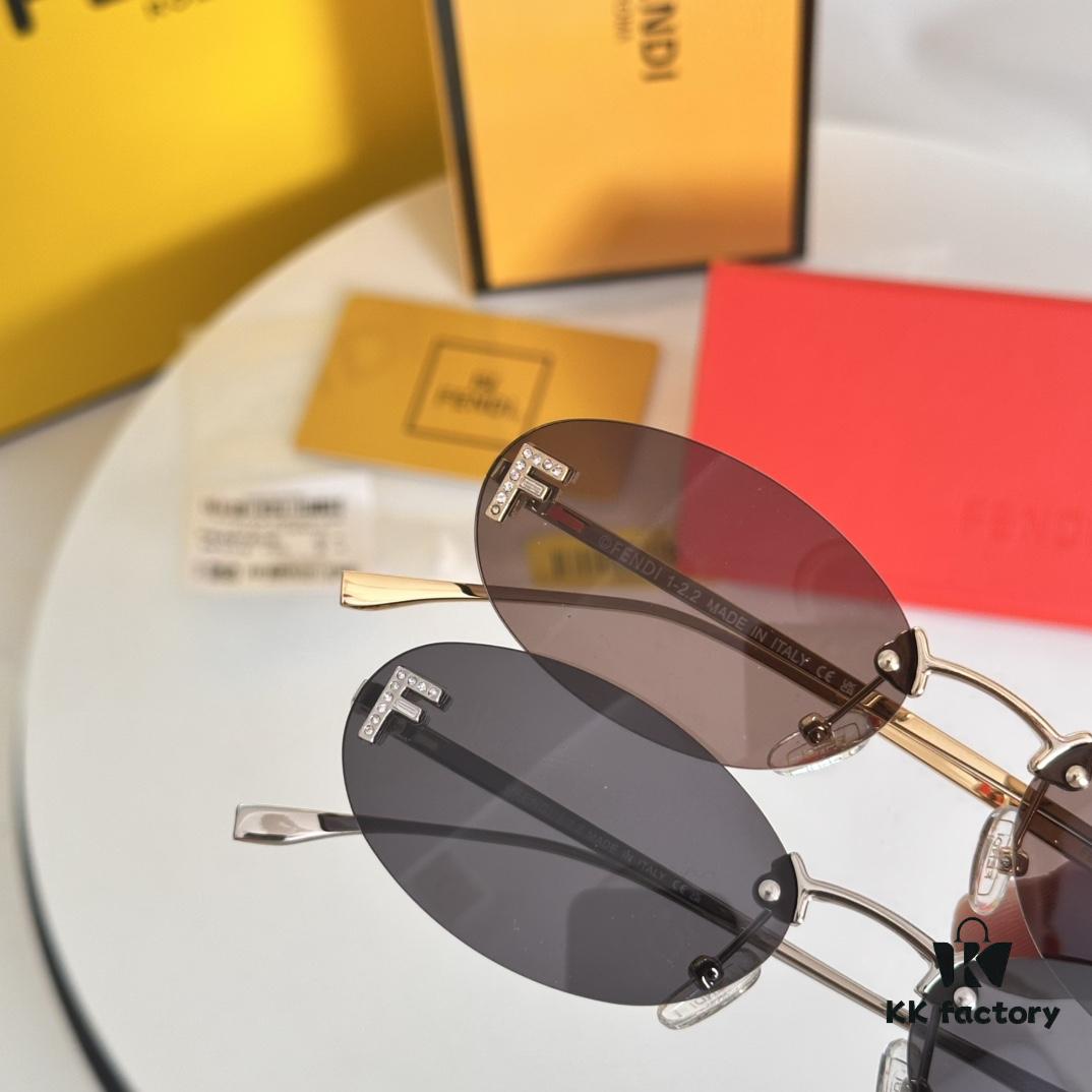 FFENDI* Detail Image, Dual F Inside and Out, OBE Custom, Fully Matched Details, True 1:1 Replica, Model: FE4075US, Size: 54-15-135, Eyeglasses Sunglasses