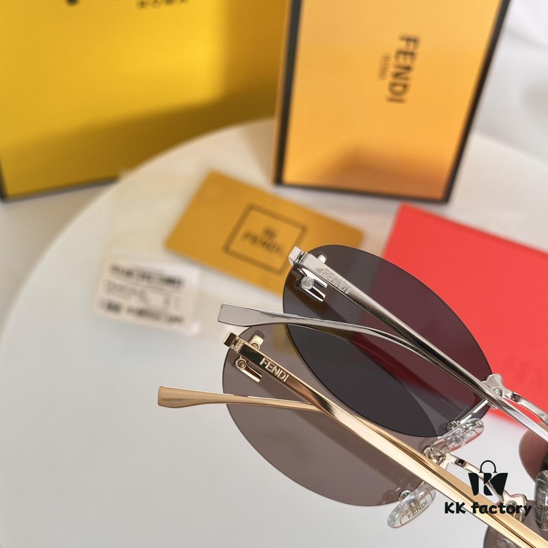 FFENDI* Detail Image, Dual F Inside and Out, OBE Custom, Fully Matched Details, True 1:1 Replica, Model: FE4075US, Size: 54-15-135, Eyeglasses Sunglasses