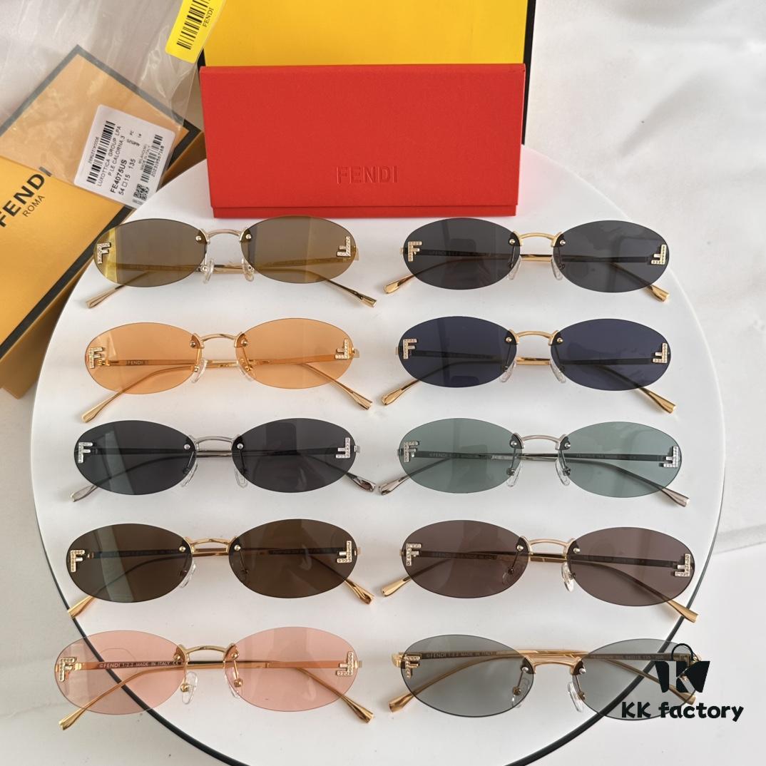 FFENDI* Detail Image, Dual F Inside and Out, OBE Custom, Fully Matched Details, True 1:1 Replica, Model: FE4075US, Size: 54-15-135, Eyeglasses Sunglasses