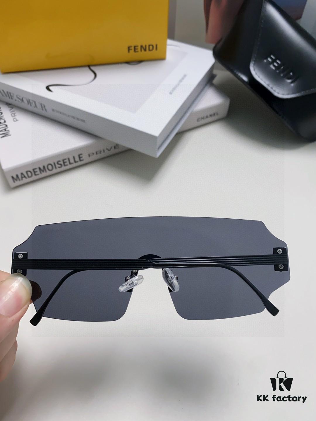 FENDI 2025 New Arrival Men's Sunglasses Fashionable and Comfortable Mask-Style Windproof Sun Glasses One-Piece Frameless Ocean Lens Unisex Oversized Sunglasses European and American Style Trendy Windproof Eyewear