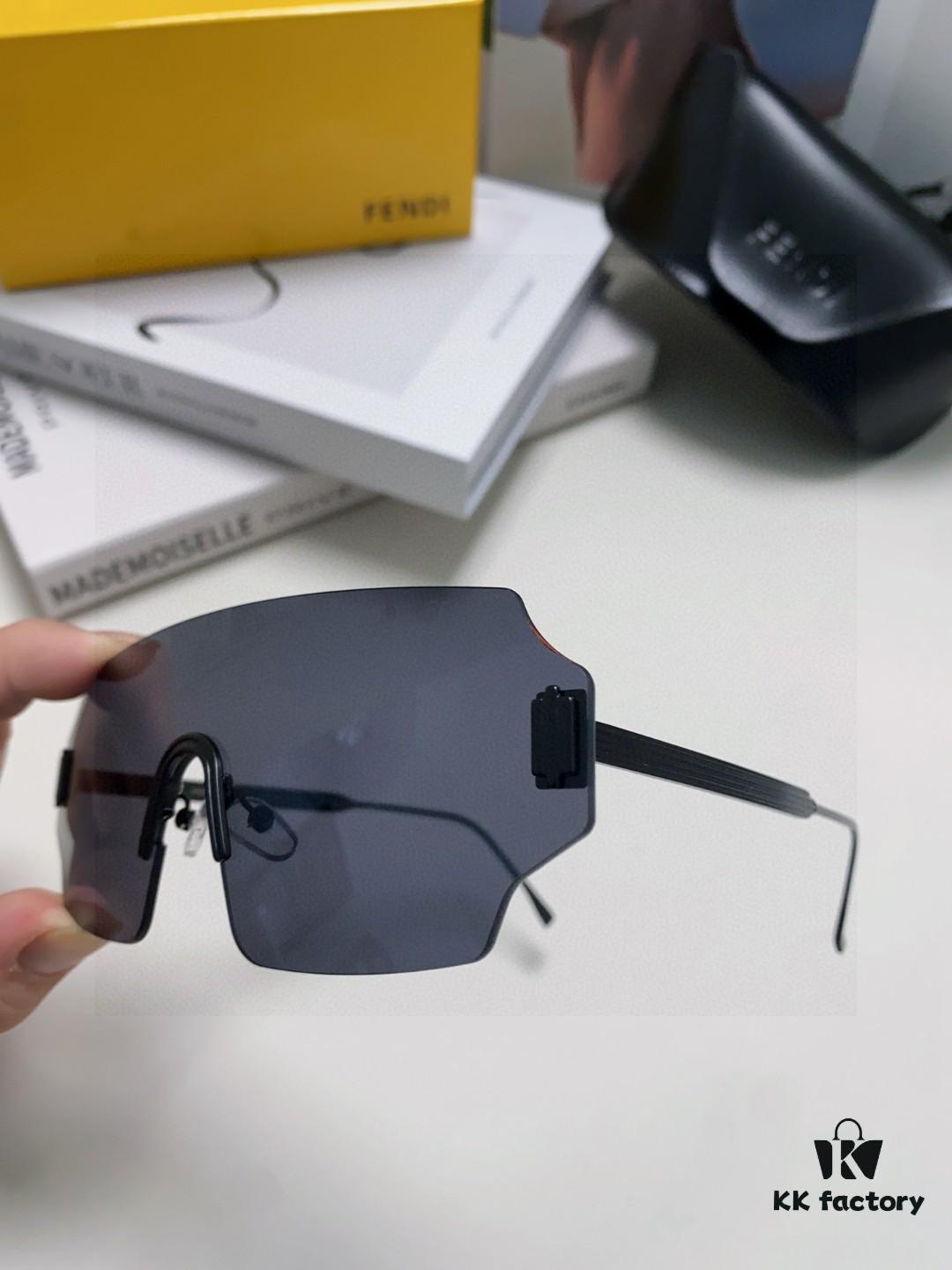 FENDI 2025 New Arrival Men's Sunglasses Fashionable and Comfortable Mask-Style Windproof Sun Glasses One-Piece Frameless Ocean Lens Unisex Oversized Sunglasses European and American Style Trendy Windproof Eyewear