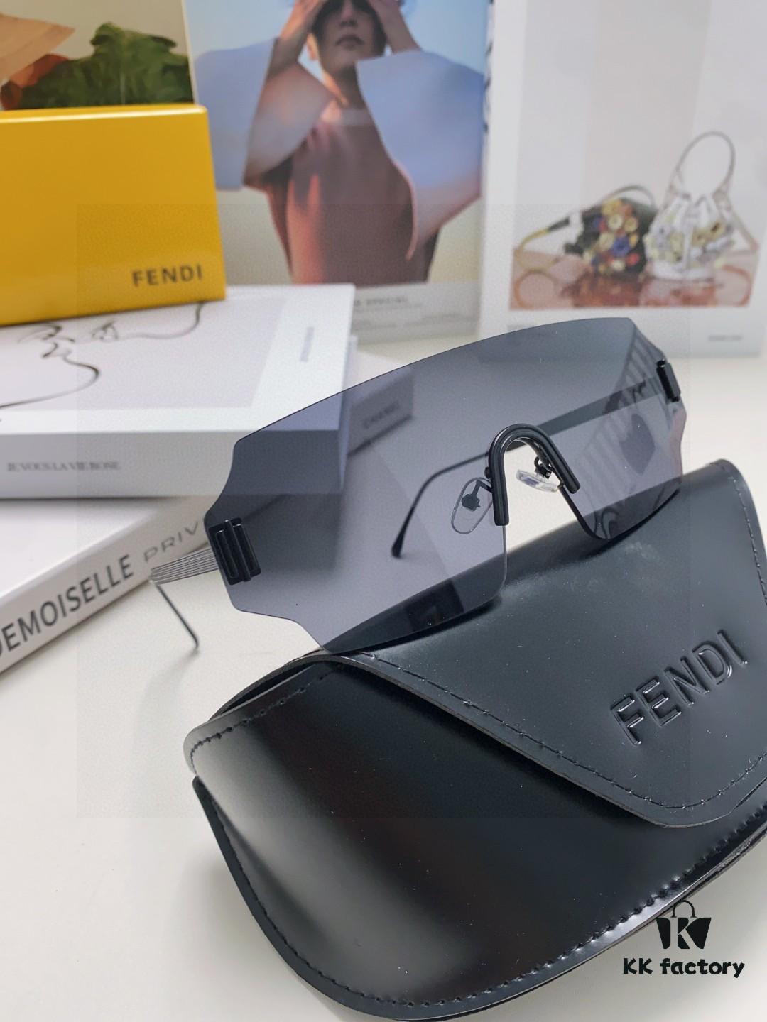 FENDI 2025 New Arrival Men's Sunglasses Fashionable and Comfortable Mask-Style Windproof Sun Glasses One-Piece Frameless Ocean Lens Unisex Oversized Sunglasses European and American Style Trendy Windproof Eyewear