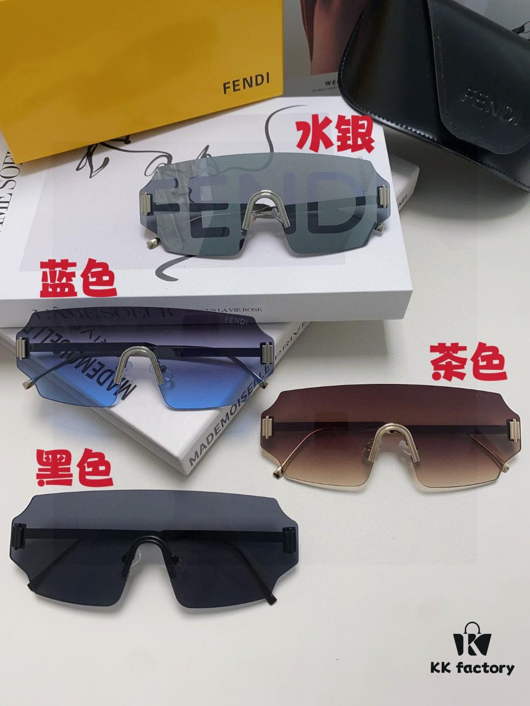 FENDI 2025 New Arrival Men's Sunglasses Fashionable Comfortable Mask-Style Windproof Sun Glasses One-Piece Frameless Ocean Lens Unisex Oversized Sunglasses European and American Style Trendy Windproof Eyewear