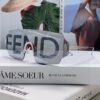 FENDI 2025 New Arrival Men's Fashionable Full-Face Sunglasses, Frameless One-Piece Ocean Lens Unisex Stylish Oversized Windproof Sun Glasses