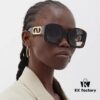 FENDI Acetate O'Lock Sunglasses with Gold-Tone Metal Temples and Oversized O'Lock Logo