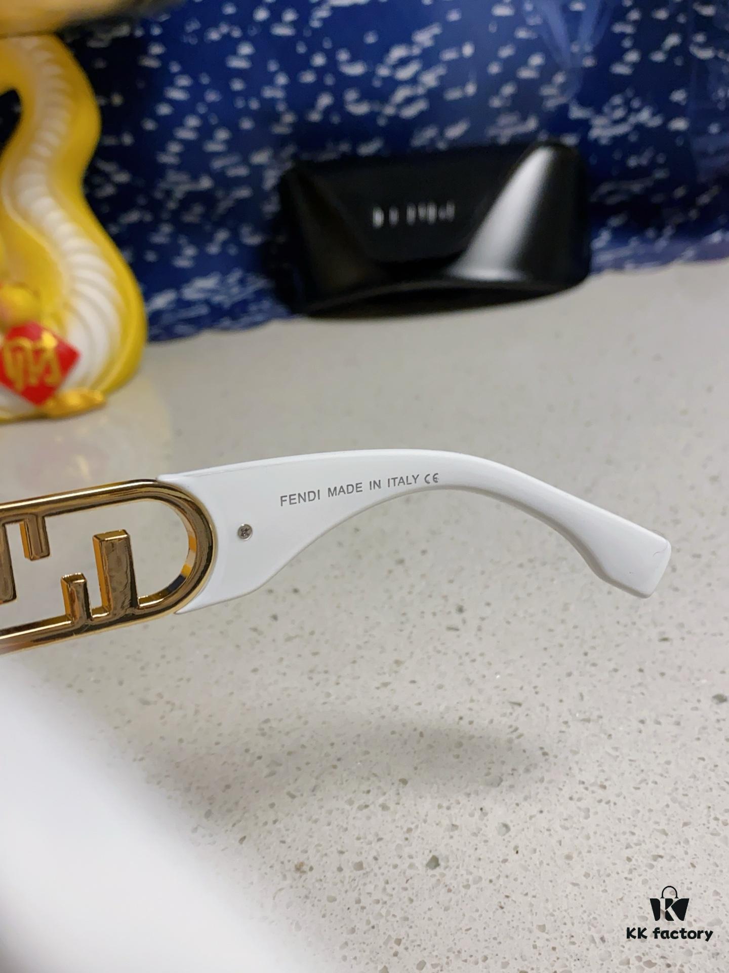 FENDI Acetate O'Lock Sunglasses with Gold-Tone Metal Temples Featuring Oversized O'Lock Logo