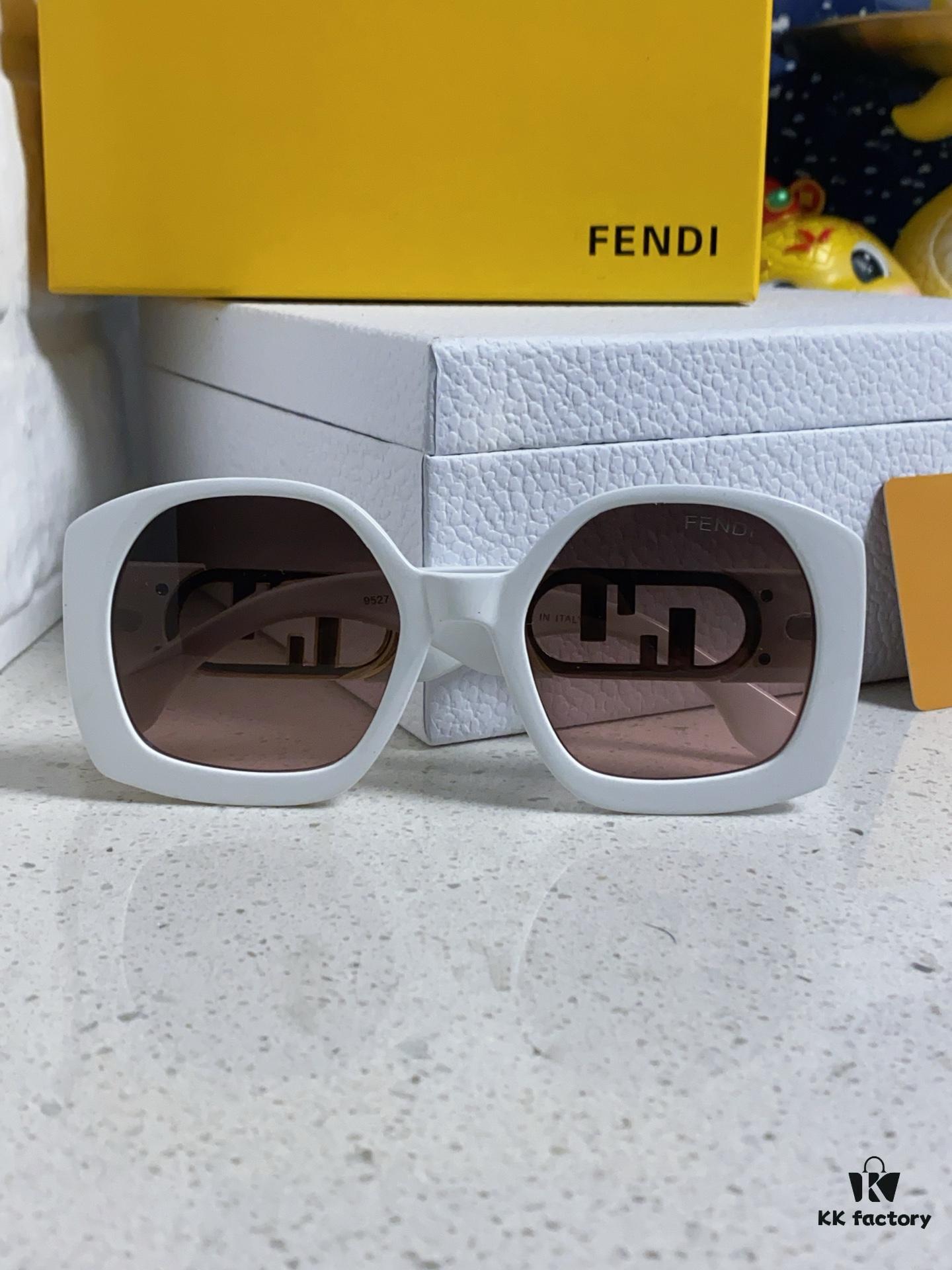 FENDI Acetate O'Lock Sunglasses with Gold-Tone Metal Temples Featuring Oversized O'Lock Logo
