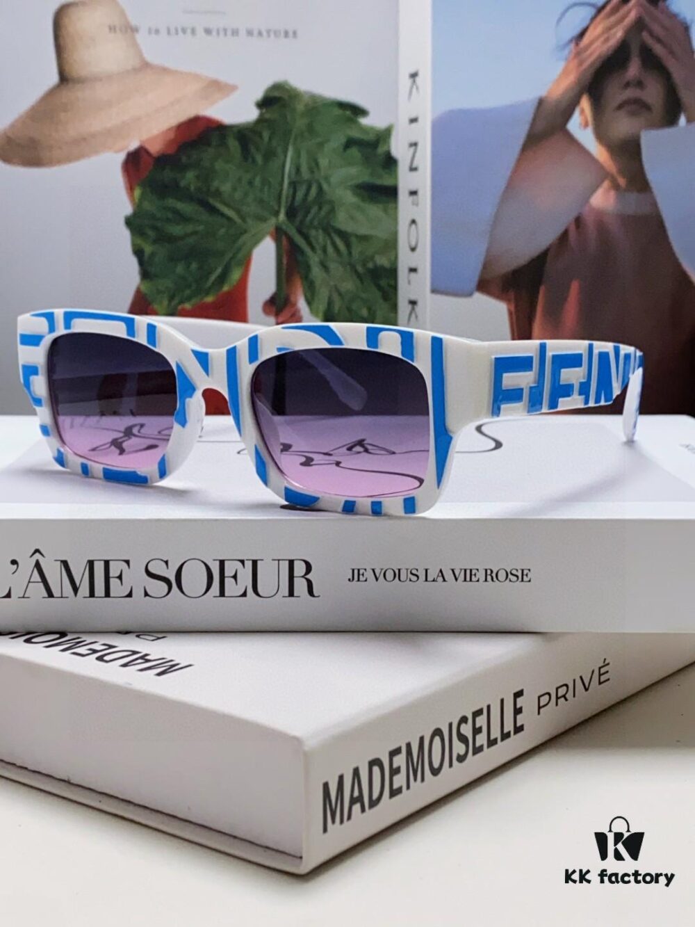 FENDI 2025 New Square Sunglasses, Stylish Hip-Hop Inspired UV Protection Shades, Trendy Alphabet Design for Street Photography, Fashionable Instagrammable Unisex Sunglasses