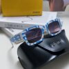 FENDI 2025 New Square Sunglasses, Stylish Hip-Hop Inspired UV Protection Shades, Trendy Alphabet Design for Street Photography, Fashionable Instagrammable Unisex Sunglasses