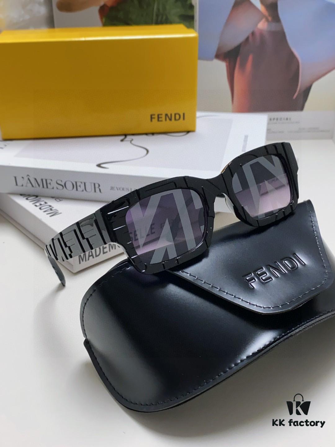 FENDI 2025 New Square Sunglasses, Stylish Hip-Hop Inspired UV-Protective Shades, Popular with Influencers and Streetwear Enthusiasts