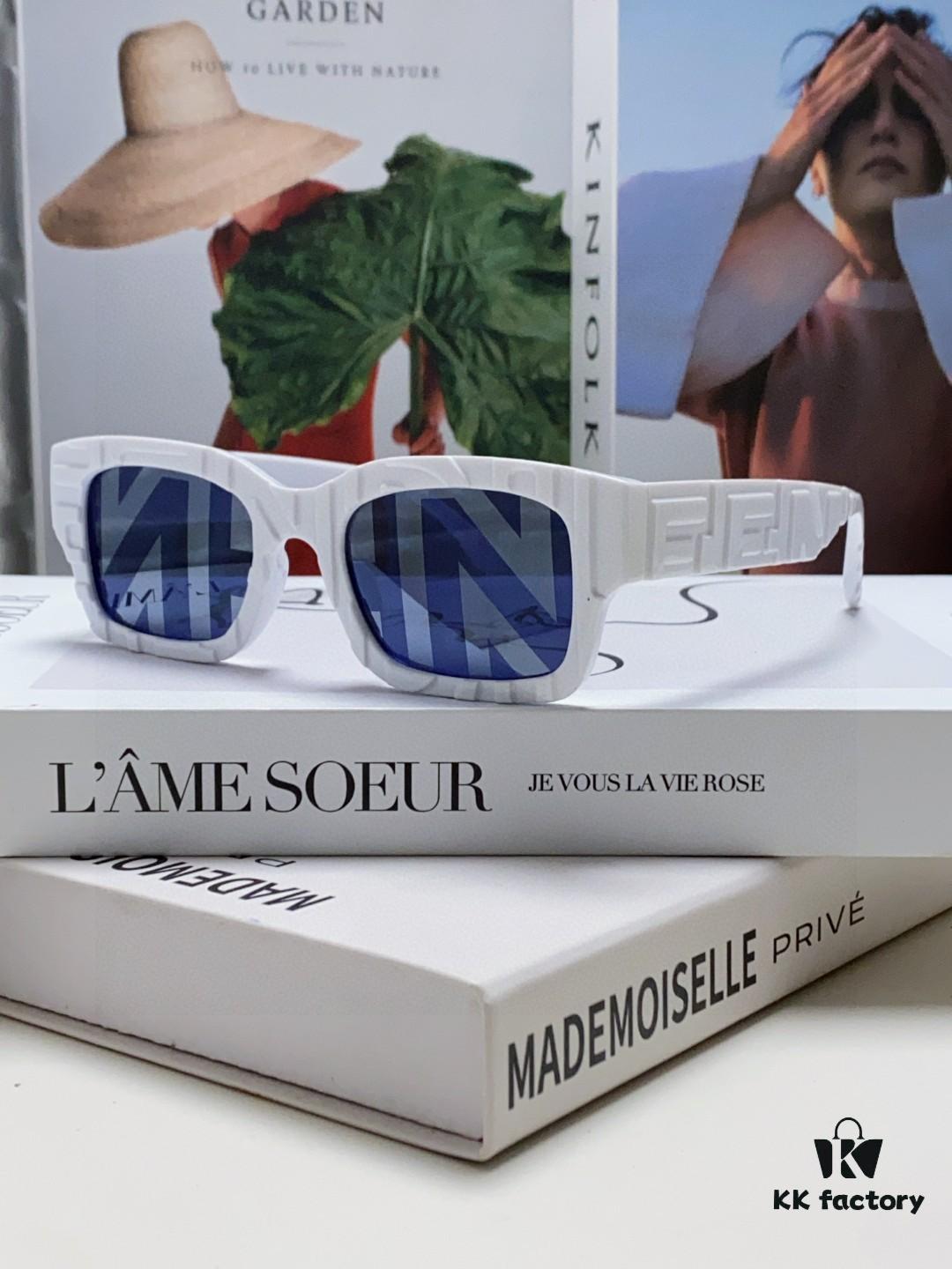 FENDI 2025 New Square Sunglasses, Stylish Hip-Hop Inspired UV-Protective Shades, Trendy Letter-Embellished Streetwear Sunglasses for Men and Women