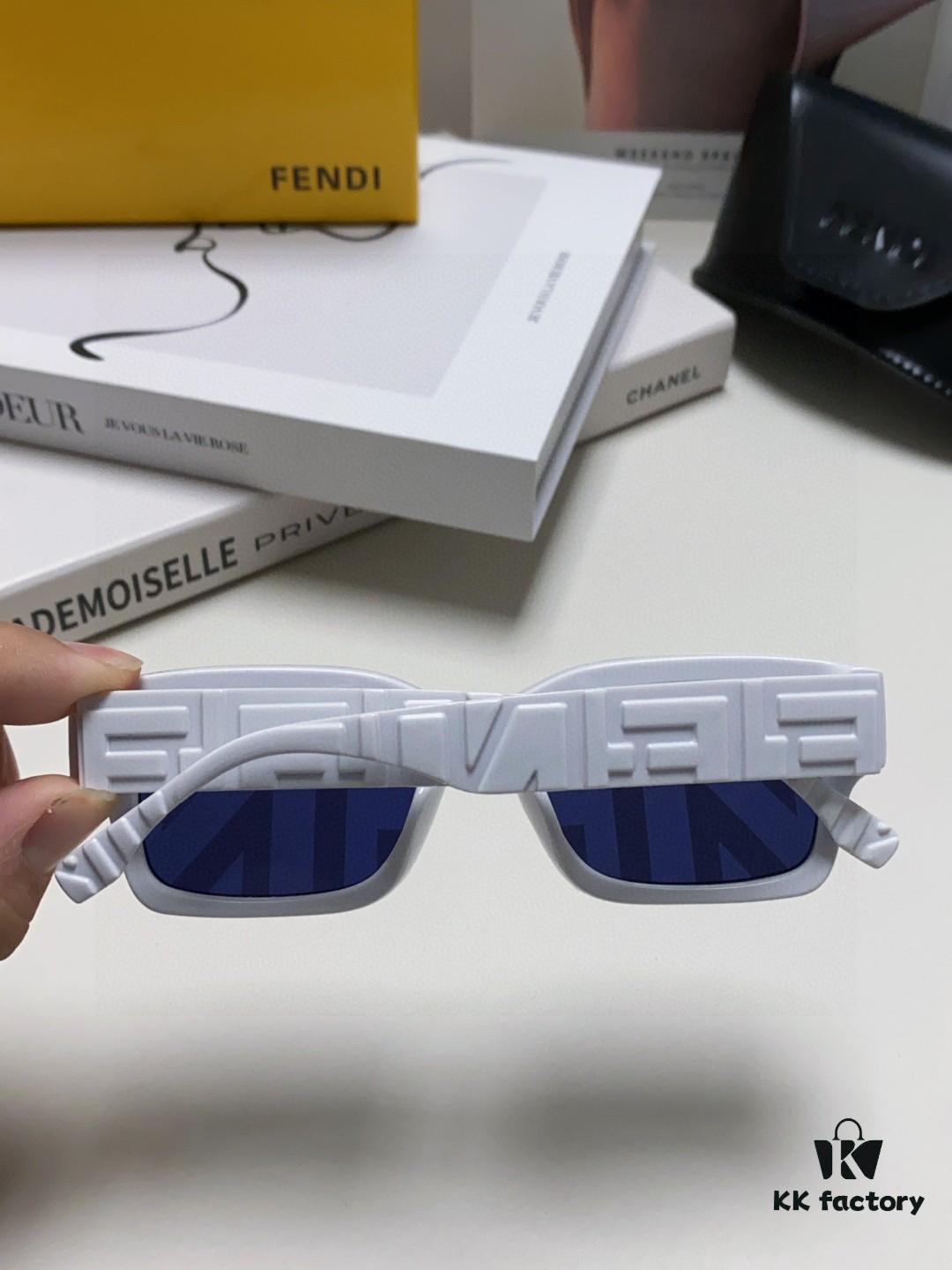 FENDI 2025 New Square Sunglasses, Stylish Hip-Hop Inspired UV-Protective Shades, Trendy Letter-Embellished Streetwear Sunglasses for Men and Women