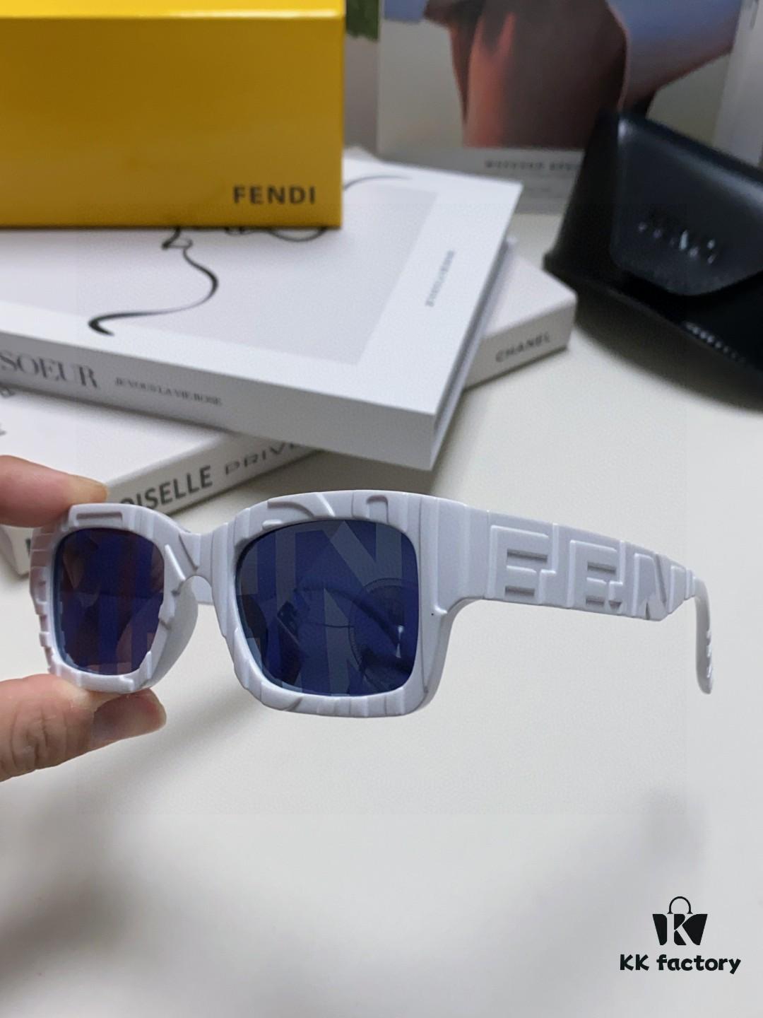 FENDI 2025 New Square Sunglasses, Stylish Hip-Hop Inspired UV-Protective Shades, Trendy Letter-Embellished Streetwear Sunglasses for Men and Women