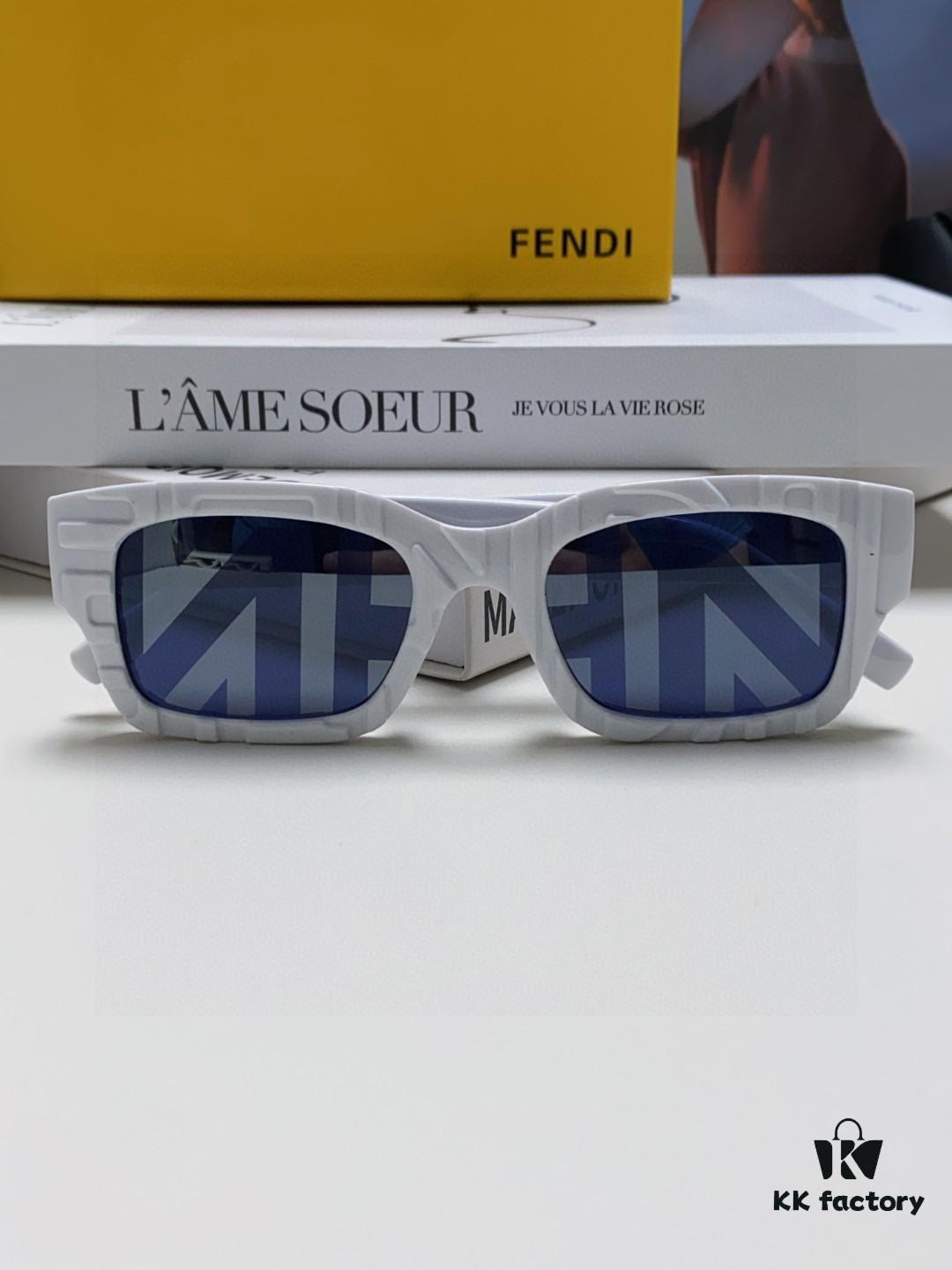 FENDI 2025 New Square Sunglasses, Stylish Hip-Hop Inspired UV-Protective Shades, Trendy Letter-Embellished Streetwear Sunglasses for Men and Women