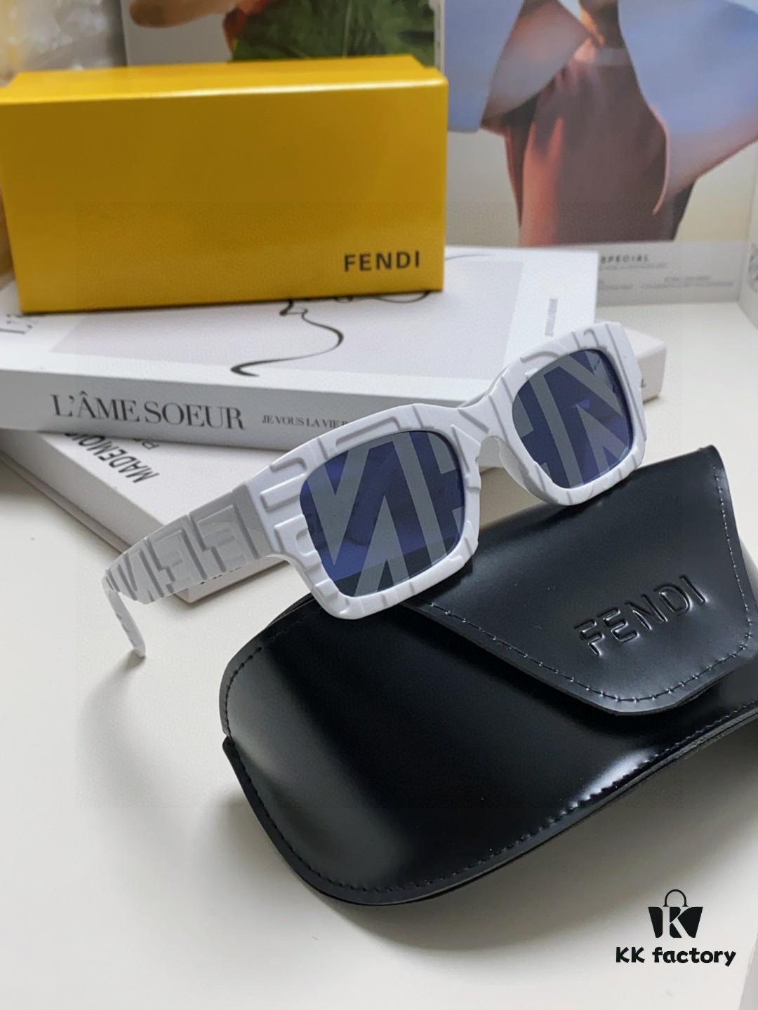 FENDI 2025 New Square Sunglasses, Stylish Hip-Hop Inspired UV-Protective Shades, Trendy Letter-Embellished Streetwear Sunglasses for Men and Women