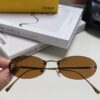 Fendi 2025 New Arrival Metal Frameless Oval Sunglasses for Women, Fashionable and Stylish Unisex UV-Protective Sun Glasses