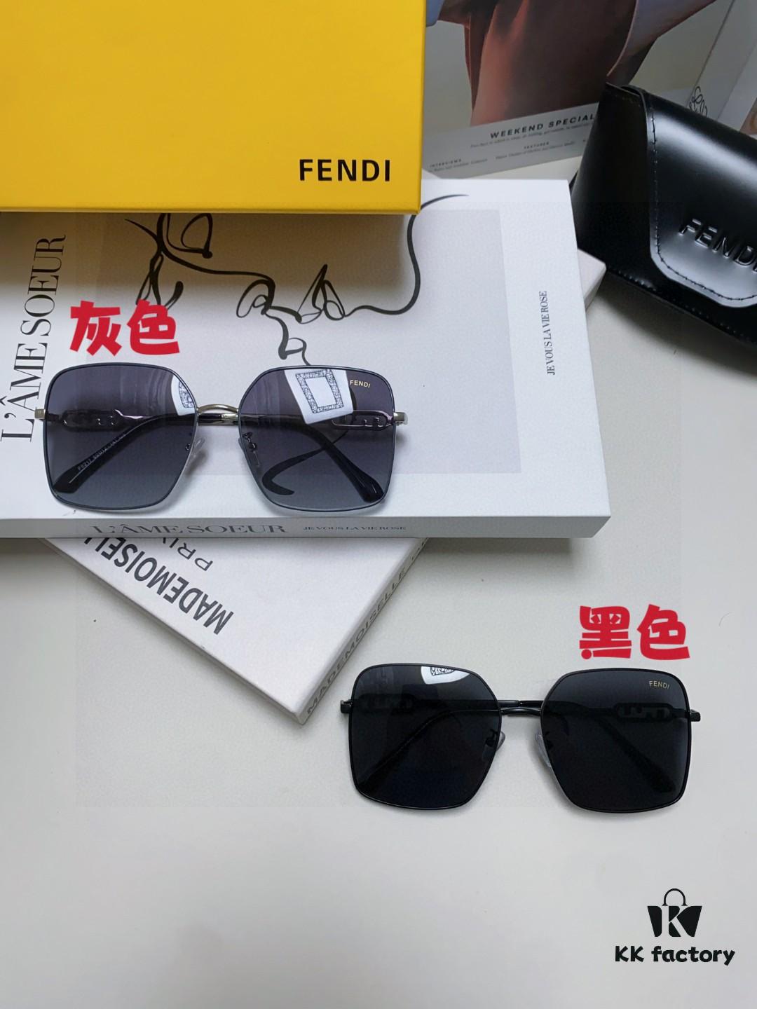 Fendi 2025 New Arrival Oversized Round Metal Sunglasses for Women, Flattering Large Frame Polarized UV Protection Sun Glasses