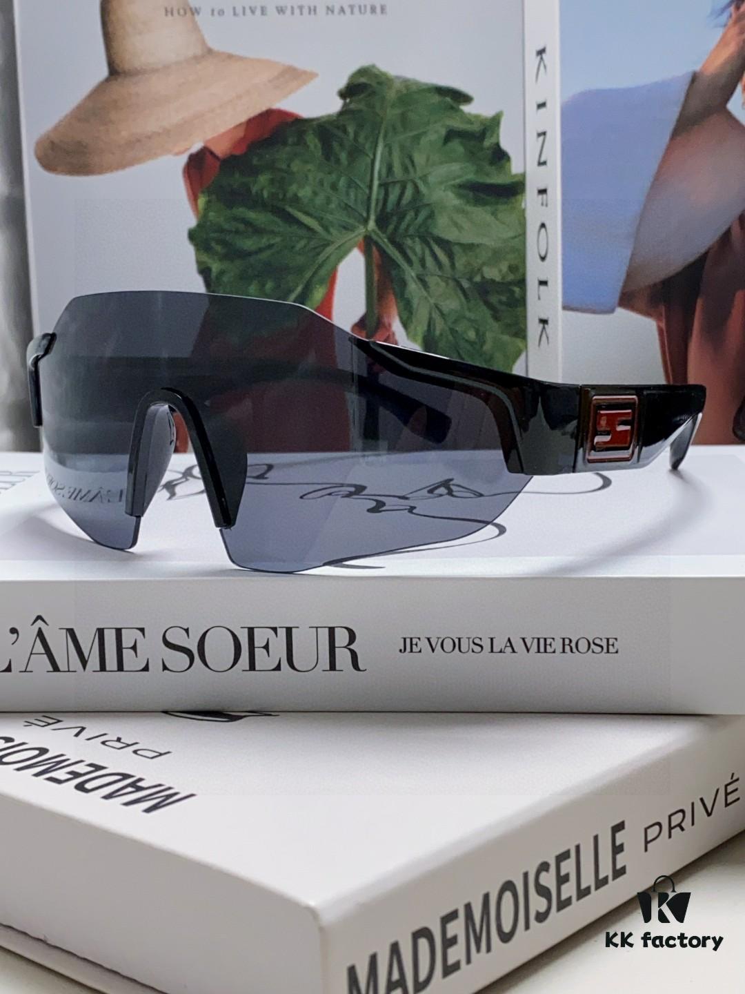 Fendi Running Glasses for Cycling and Marathon Sports, Unisex Outdoor Windproof Sunglasses with Oversized Frame