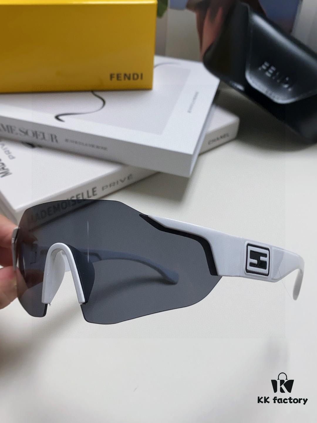 Fendi Running Glasses for Cycling and Marathon Sports, Unisex Outdoor Windproof Sunglasses with Oversized Frame