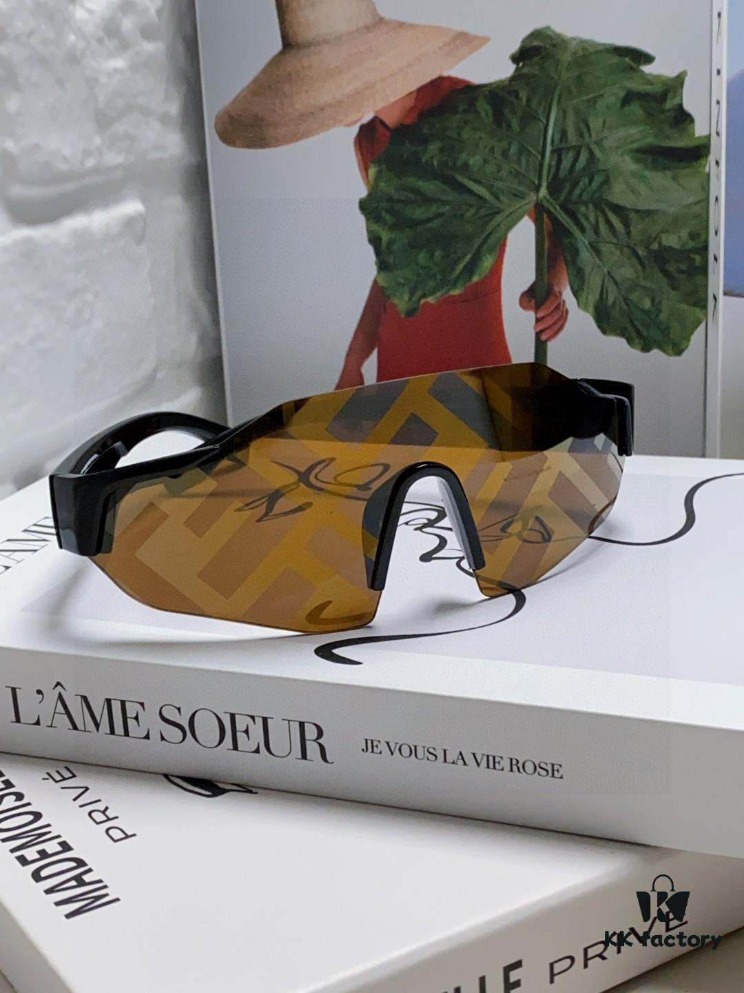 Fendi Running Glasses Cycling Marathon Sports Goggles Unisex Outdoor Windproof Sunglasses Large-Frame Sun Glasses