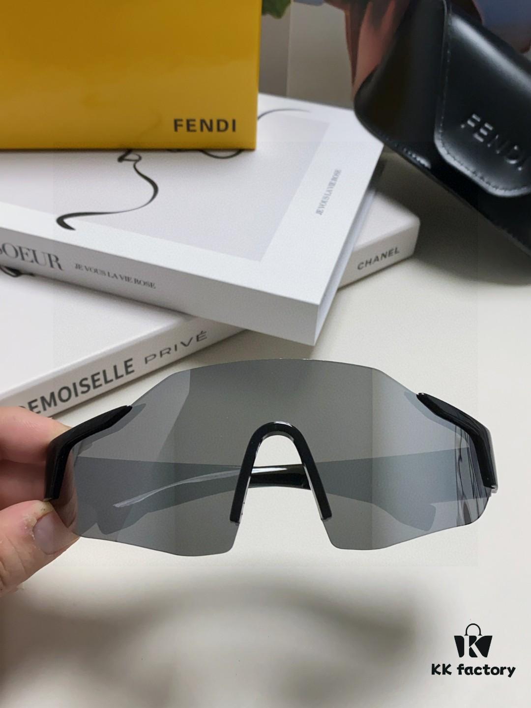 Fendi Running Glasses for Cycling and Marathon, Unisex Outdoor Windproof Sunglasses, Large Frame Sun Protection Eyewear