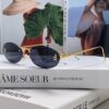 Fendi 2024 New Arrival Metal Frameless Oval Sunglasses for Women, Stylish and Unique UV-Protective Unisex Sun Glasses