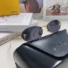 Fendi 2024 New Arrival Metal Frameless Oval Sunglasses for Women, Stylish and Unique UV-Protective Unisex Sun Glasses
