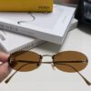 Fendi 2024 New Arrival Metal Frameless Oval Sunglasses for Women, Stylish and Unique Unisex UV-Protective Eyewear