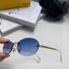 Fendi 2024 New Arrival Metal Frameless Oval Sunglasses for Women, Stylish and Unique Unisex UV-Protective Shades