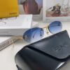 Fendi 2024 New Arrival Metal Frameless Oval Sunglasses for Women, Stylish and Unique Unisex UV-Protective Shades