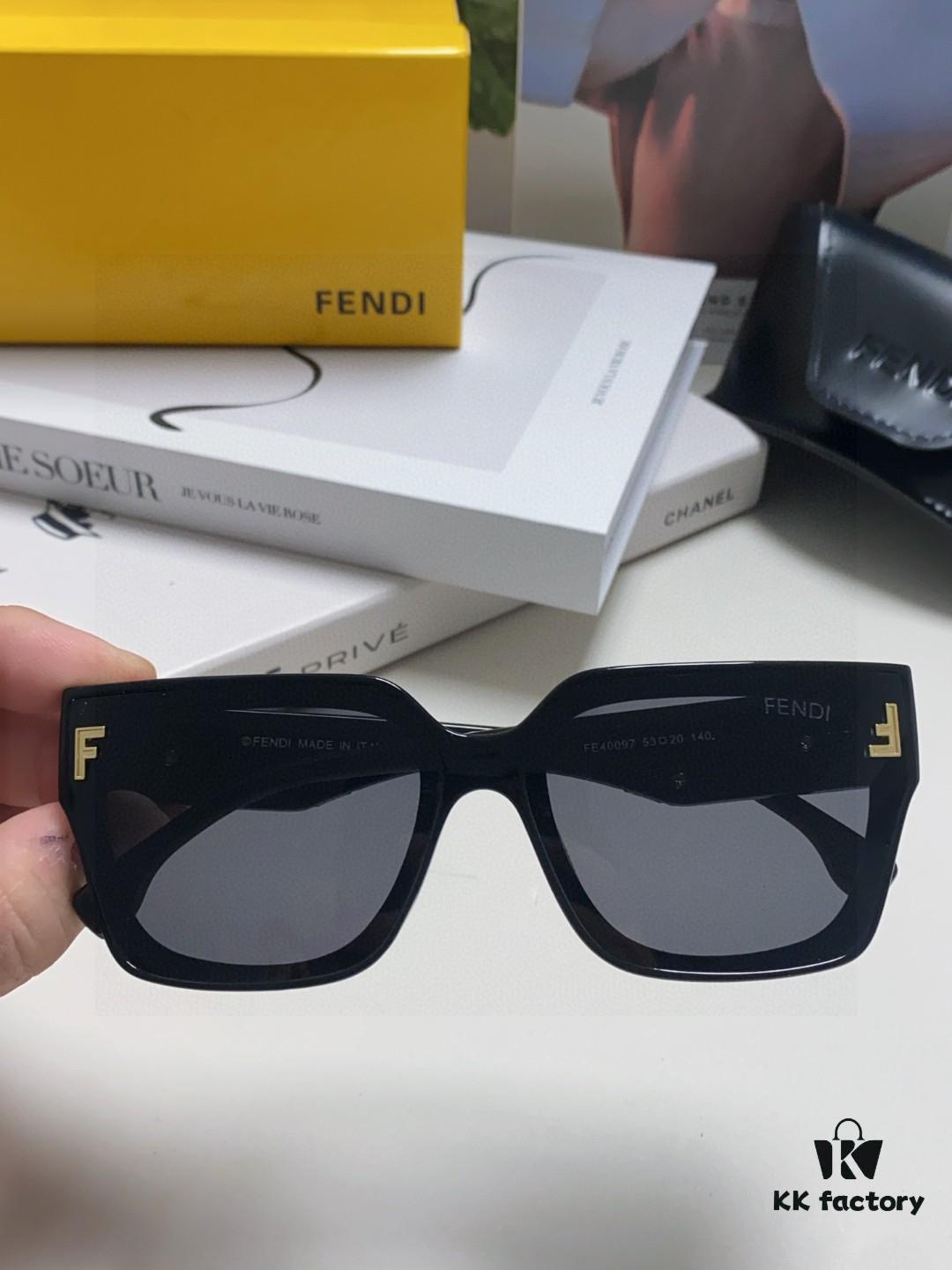 FENDI 2024 New Logo Design Minimalist Fashion Women's Sunglasses with Seamless Mirror Lenses