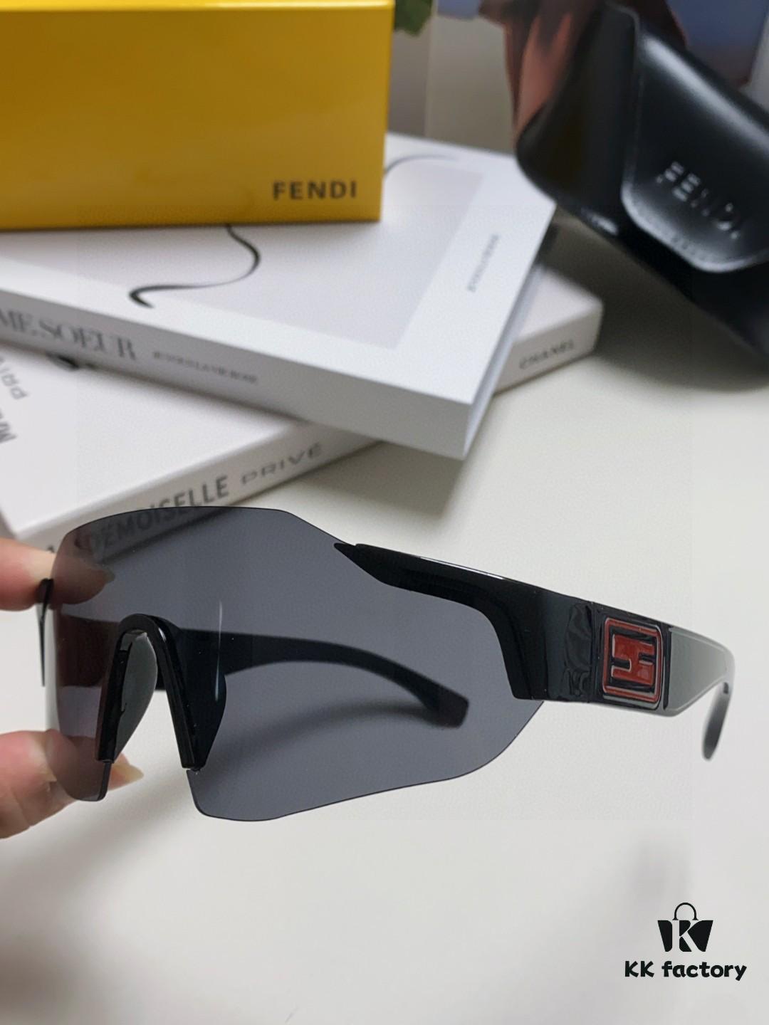 Fendi Running Glasses for Cycling and Marathon, Unisex Outdoor Windproof Sunglasses with Large Frame