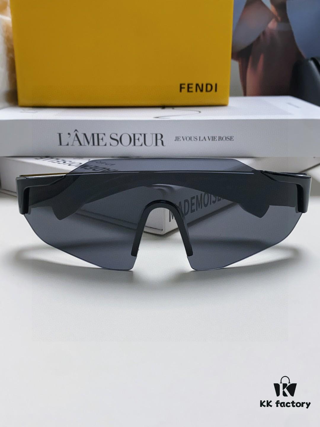 Fendi Running Glasses for Cycling and Marathon, Unisex Outdoor Windproof Sunglasses with Large Frame
