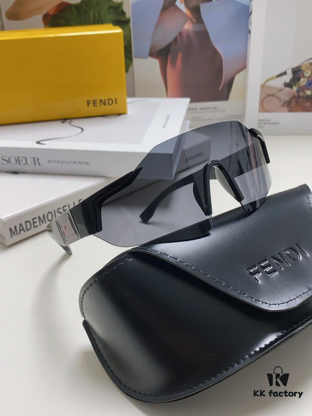 Fendi Running Glasses for Cycling and Marathon, Unisex Outdoor Windproof Sunglasses with Large Frame