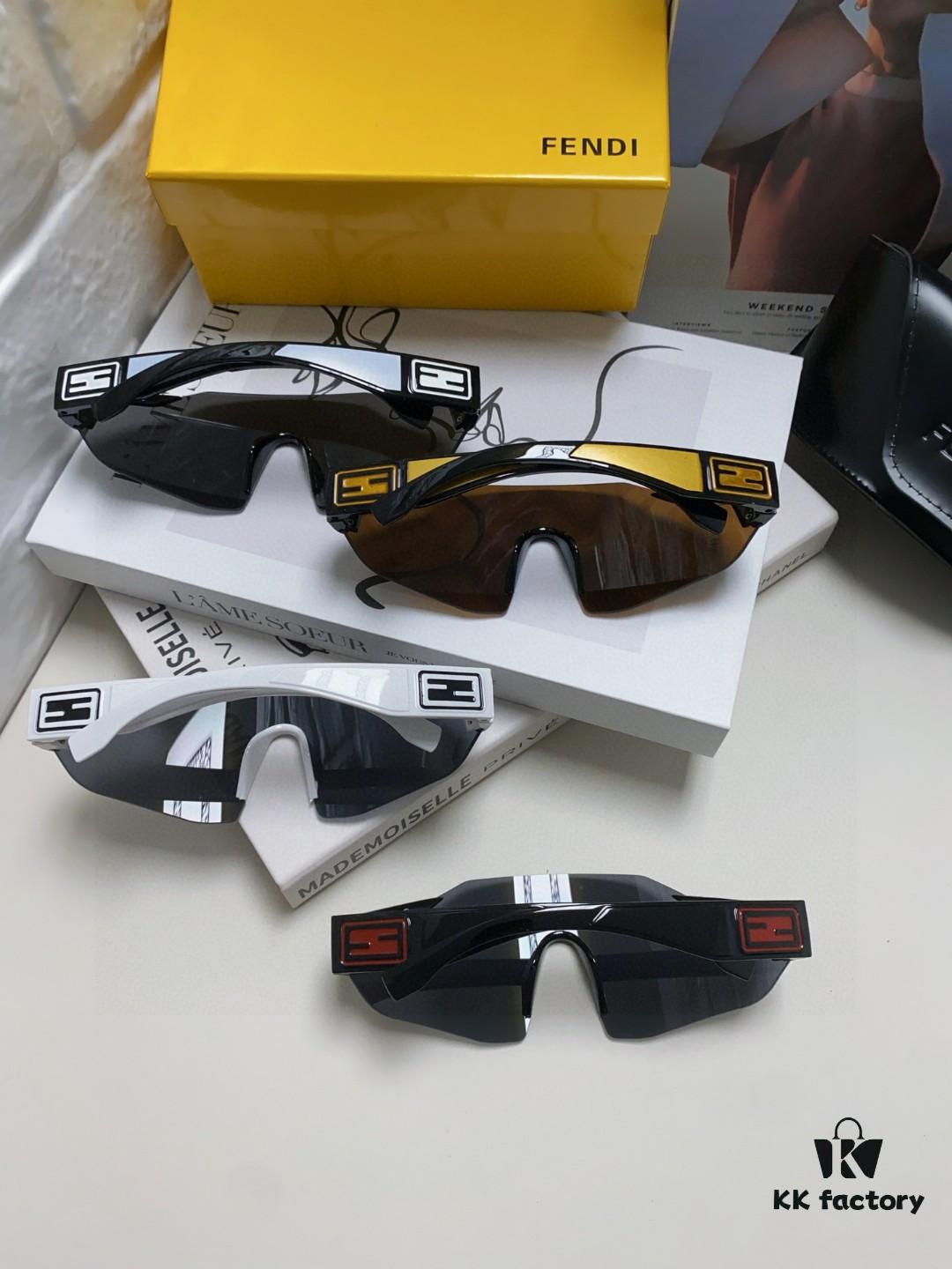 Fendi Running Glasses for Cycling and Marathon, Unisex Outdoor Windproof Sunglasses, Oversized Frame Sun Protection Eyewear
