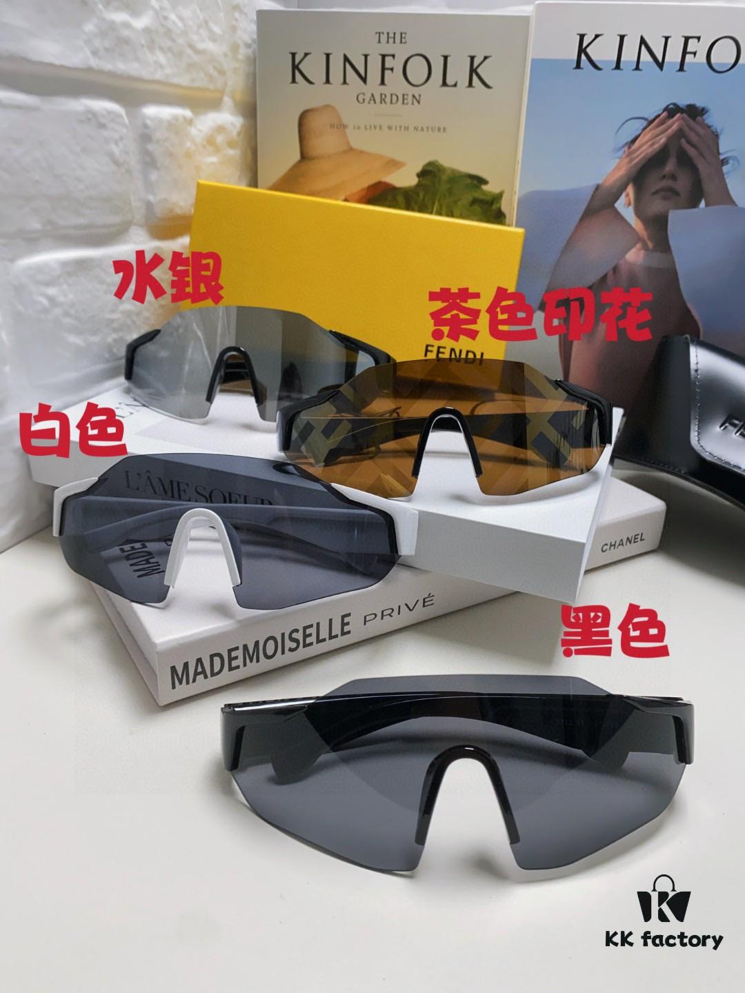 Fendi Running Glasses for Cycling and Marathon, Unisex Outdoor Windproof Sunglasses, Oversized Frame Sun Protection Eyewear