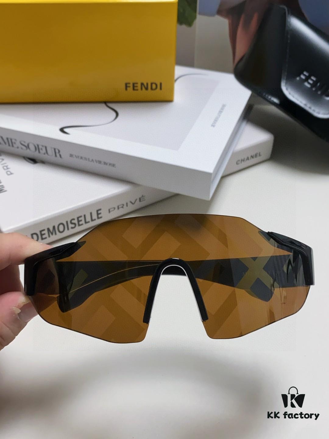 Fendi Running Glasses for Cycling and Marathon, Unisex Outdoor Windproof Sunglasses, Large Frame Sunglasses