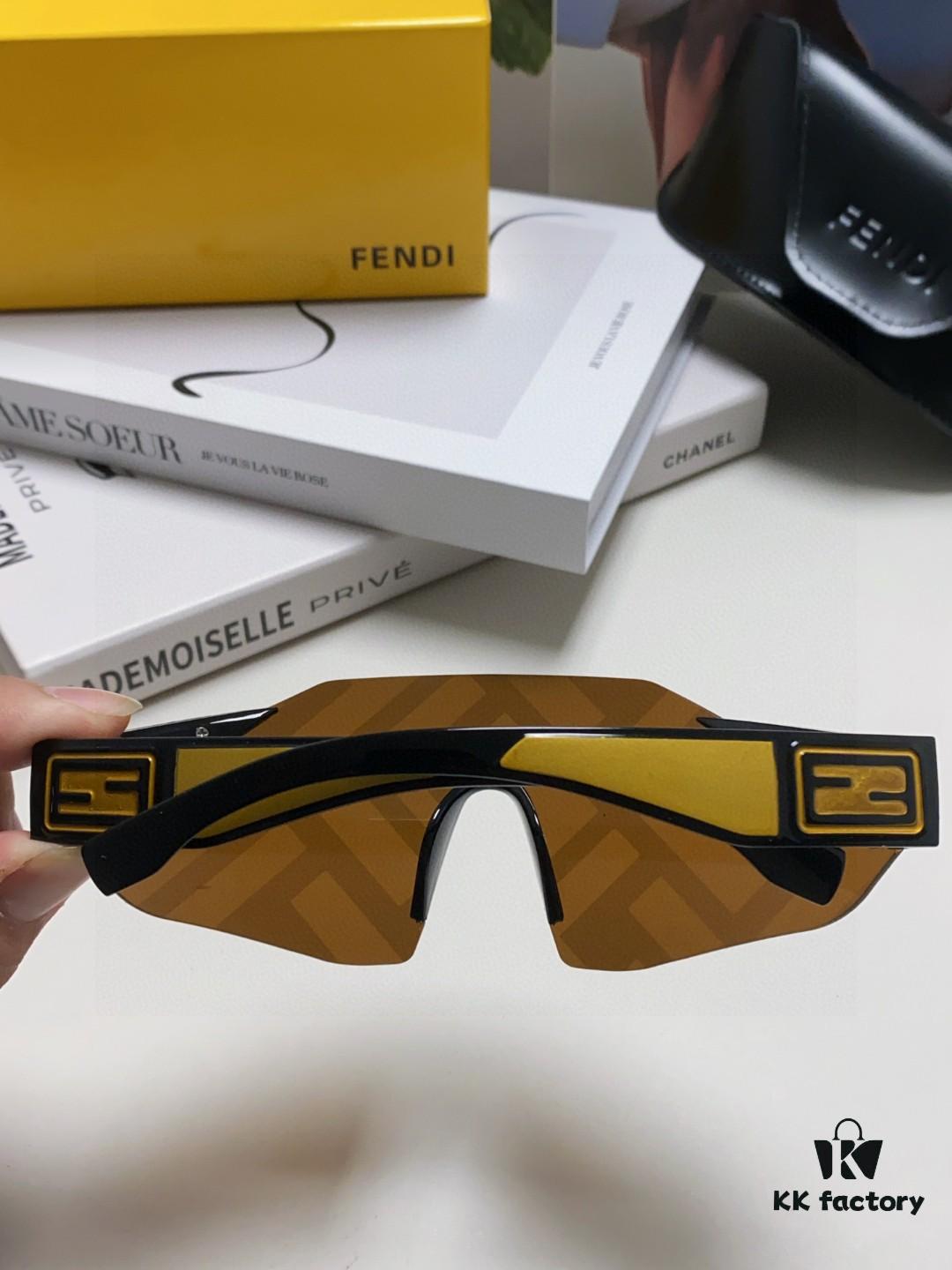 Fendi Running Glasses for Cycling and Marathon, Unisex Outdoor Windproof Sunglasses, Large Frame Sunglasses