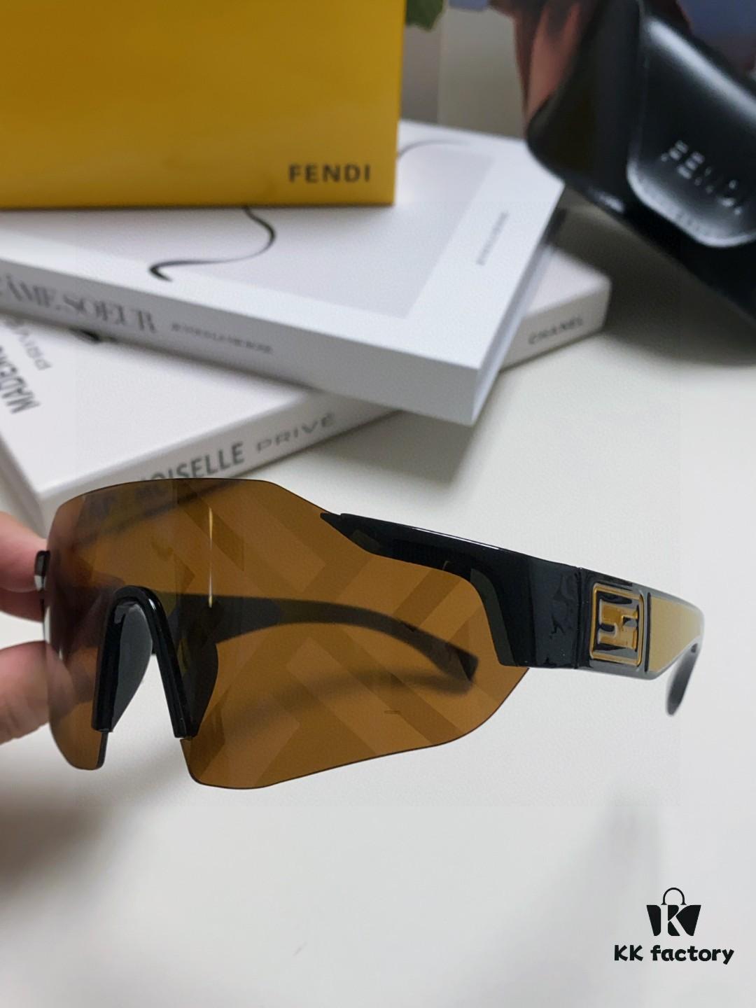 Fendi Running Glasses for Cycling and Marathon, Unisex Outdoor Windproof Sunglasses, Large Frame Sunglasses