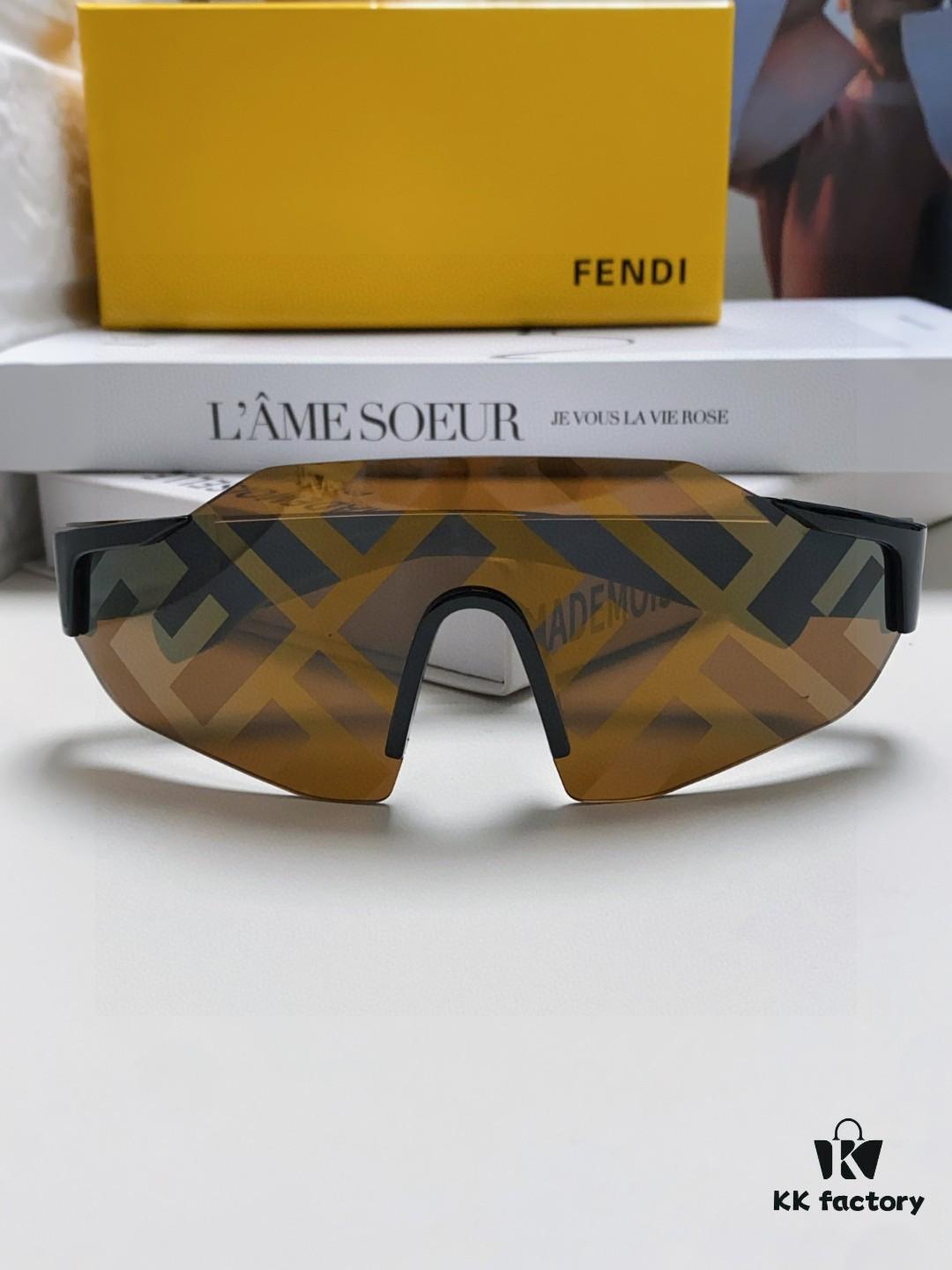 Fendi Running Glasses for Cycling and Marathon, Unisex Outdoor Windproof Sunglasses, Large Frame Sunglasses