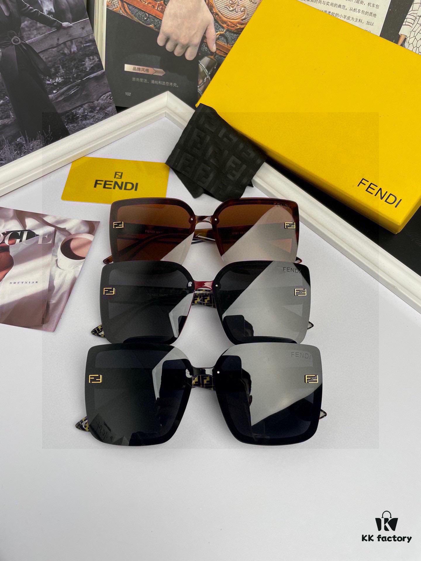FENDI High-Quality Women's Polarized Sunglasses with TR90 Frame